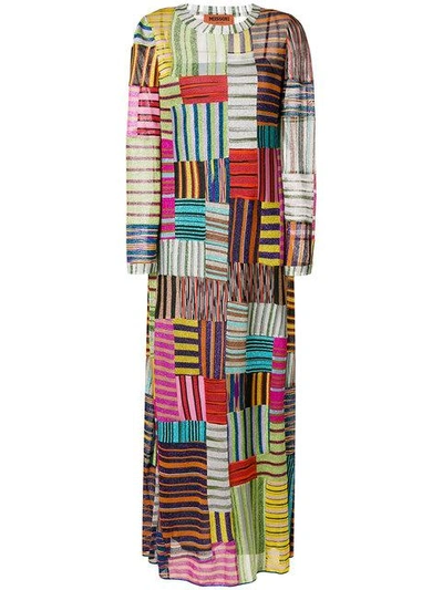Shop Missoni Striped Squares Maxi Dress In Multicolour