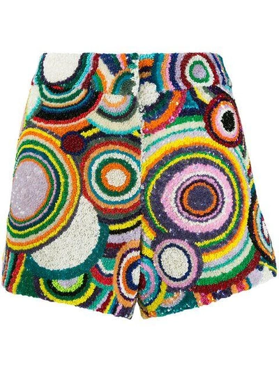 Shop Manish Arora Circle Pattern Sequin Shorts In Multicolour