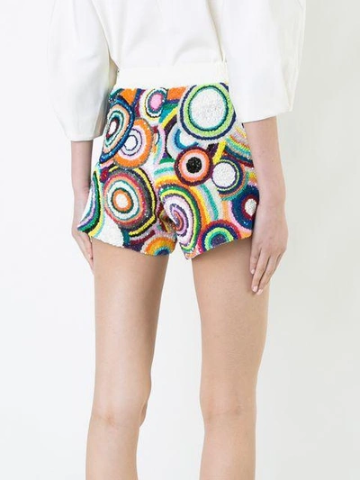 Shop Manish Arora Circle Pattern Sequin Shorts In Multicolour