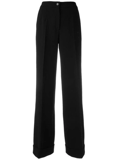 Shop Dolce & Gabbana Wide Leg Trousers In Black