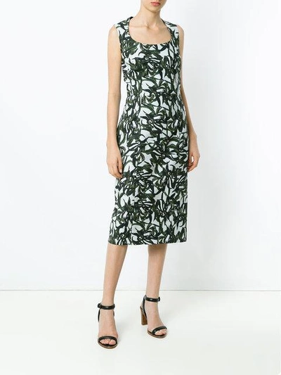 Shop Andrea Marques Foliage Print Shift Dress In Est Folhagem Areia