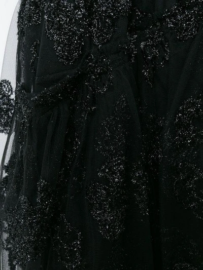 Shop Simone Rocha Jacquard Tulle Midi Skirt In Black