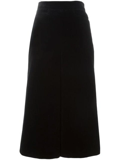 Shop Saint Laurent Velour Culottes In Black