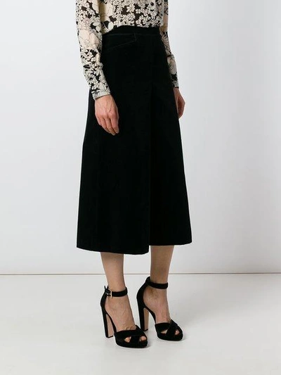 Shop Saint Laurent Velour Culottes In Black