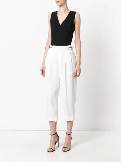 Shop Tom Ford High Waisted Cropped Trousers In White