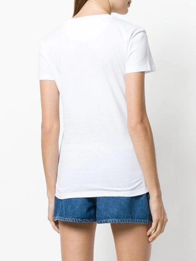 Shop Valentino Lace Panelled T-shirt In White