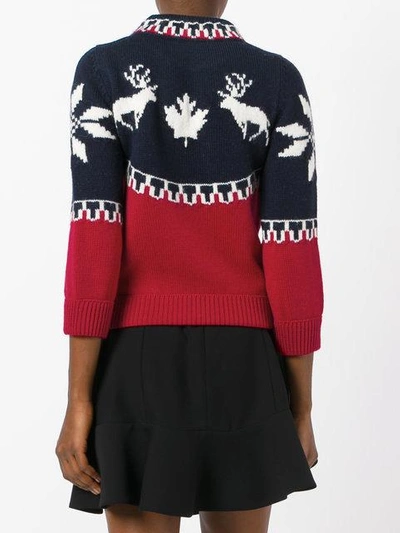 Shop Dsquared2 Fairisle Reindeer Intarsia Sweater - Blue
