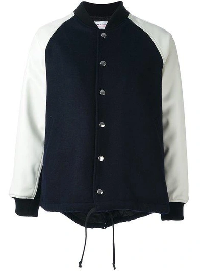 Shop Comme Des Garcons Girl Varsity Style Jacket In Blue