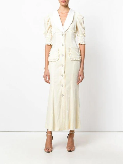 Shop Alessandra Rich Flared Button In Neutrals