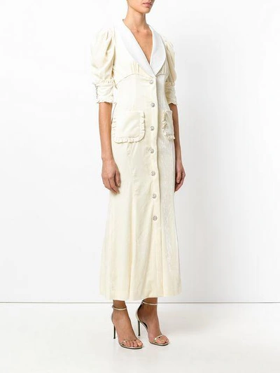 Shop Alessandra Rich Flared Button In Neutrals