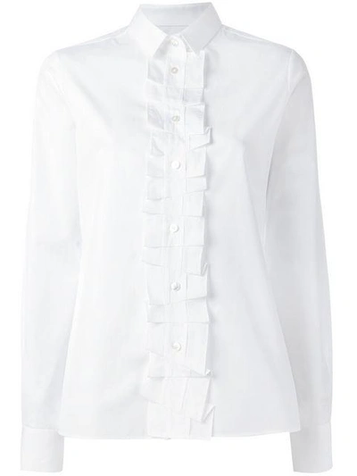 Shop Maison Margiela Ruffled Placket Shirt - White