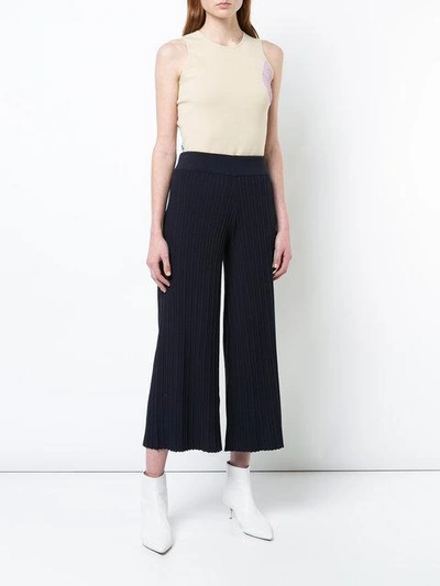 Shop Nomia Cropped Style Culotte Trousers - Blue