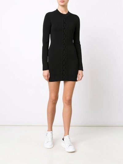 Shop Neil Barrett Cable Knitted Dress - Black