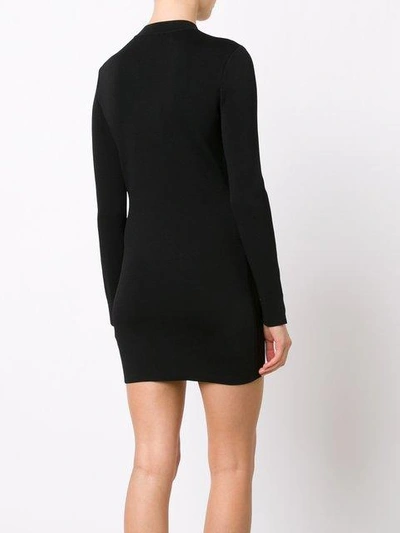 Shop Neil Barrett Cable Knitted Dress - Black