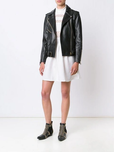 Shop Anine Bing Classic Biker Jacket In Black