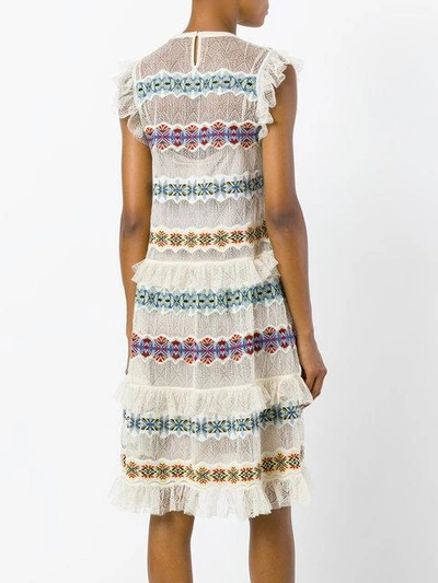 Shop Alexander Mcqueen Sheer Embroidered Dress In Neutrals