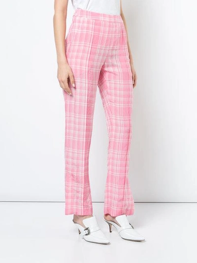 Shop Rosie Assoulin Oboe Plaid Trousers - Pink