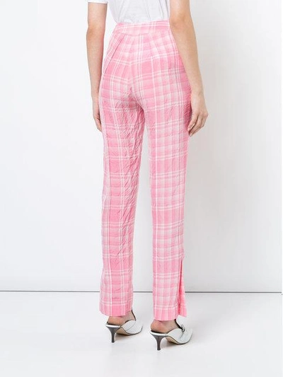 Shop Rosie Assoulin Oboe Plaid Trousers - Pink
