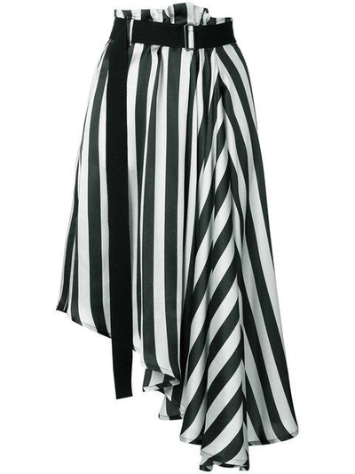 Shop Ann Demeulemeester Striped Asymmetric Skirt - Black