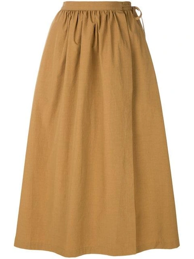 Shop Cristaseya Pareo Midi Skirt In Brown