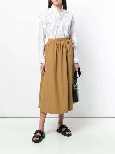 Shop Cristaseya Pareo Midi Skirt In Brown
