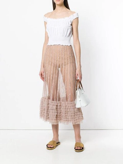 Shop Amen Layered Frills Skirt In Pink