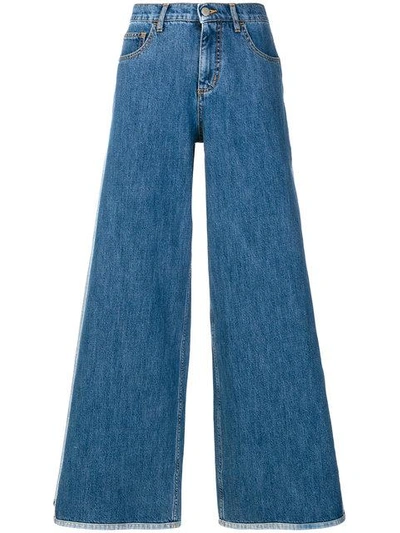 Shop Andrea Ya'aqov Panelled Duo-tone Flared Jeans - Blue