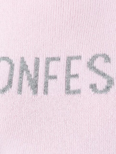 Shop Olympia Le-tan Cashmere Slogan Sweater In Pink