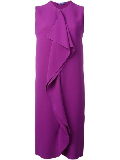 Shop Ralph Lauren Ruffle Detail Sleeveless Dress In Pink