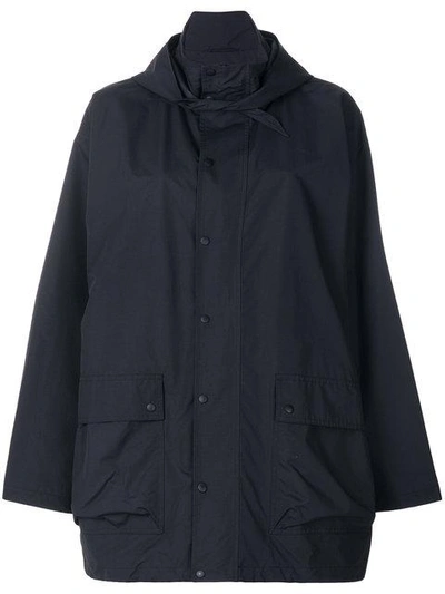 Shop Balenciaga Oversized Raincoat In Blue