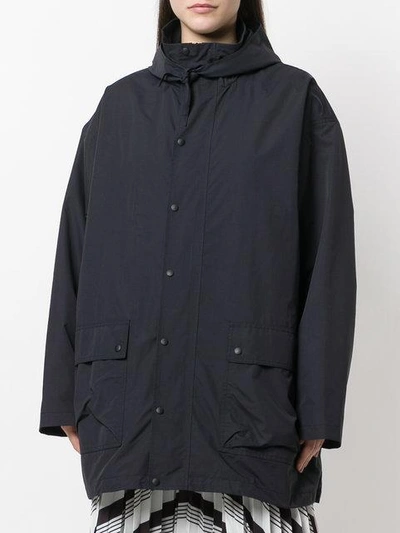 Shop Balenciaga Oversized Raincoat In Blue