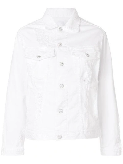 Shop Dondup Button Denim Jacket - White