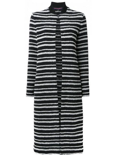 Shop Martin Grant Striped Cardi-coat - Black