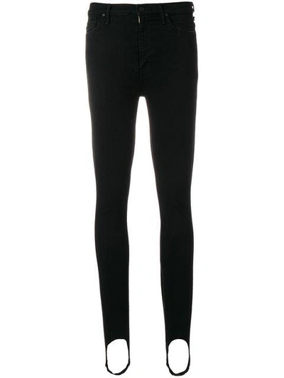 Shop Mother High Waist Stirrup Skinny Jeans - Black