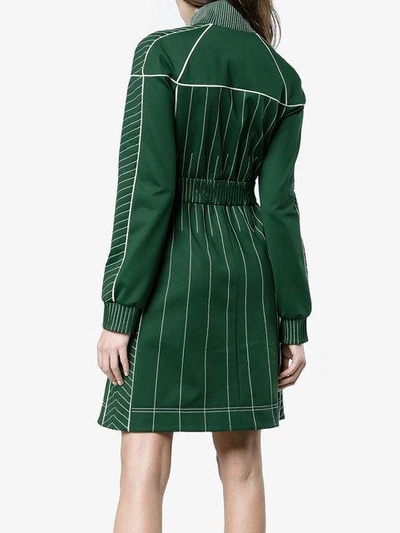 Shop Valentino Mini Dress With Contrasting Stitching - Green