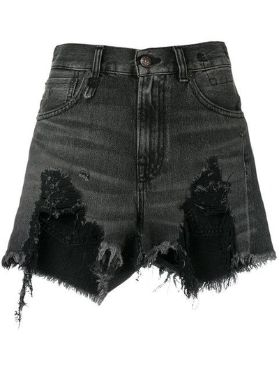 Shop R13 Destroyed Denim Shorts In Black