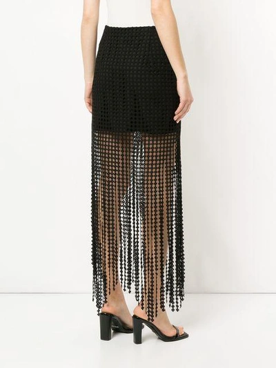 Shop Goen J Lace Fringe Skirt In Black