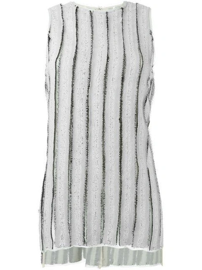 Shop Proenza Schouler Frayed Stripe Tank Top - Grey