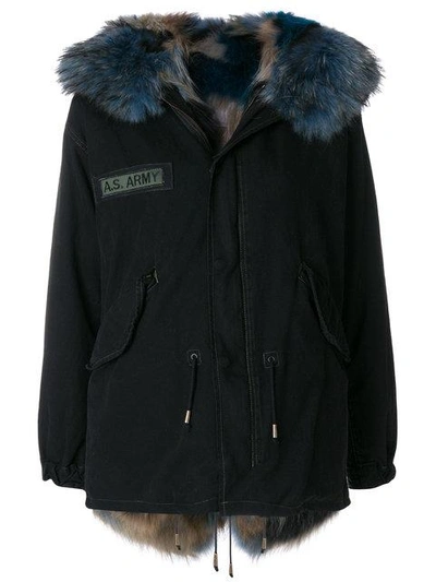 Shop As65 Fur-trim Zipped Jacket - Black