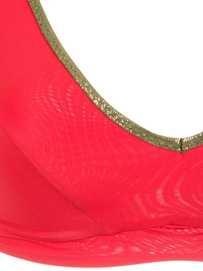 Shop Amir Slama Gold-tone Trimming Bikini Set In Red