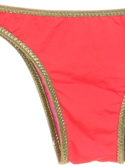 Shop Amir Slama Gold-tone Trimming Bikini Set In Red