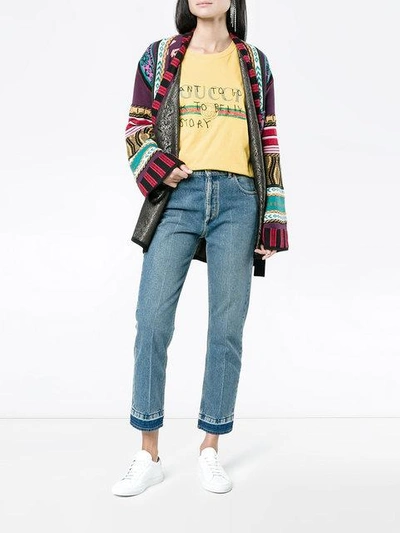 Shop Etro Reversible Jacquard Patch Wrap Jacket - Multicolour