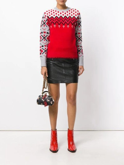 Shop Coach Pullover Mit Muster In Red/grey