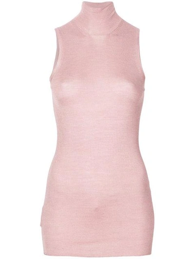 Shop Prada Knitted Top In Pink