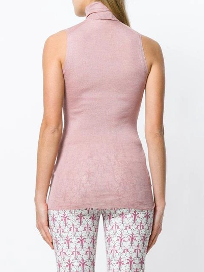 Shop Prada Knitted Top In Pink