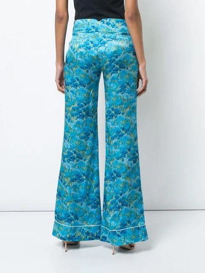 Shop Marina Moscone Wide Leg Pyjama Trousers In Blue