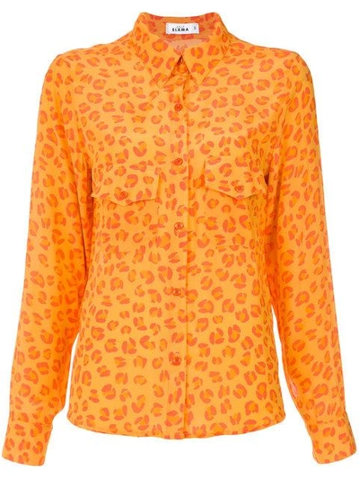 Shop Amir Slama Leopard Print Shirt In Yellow