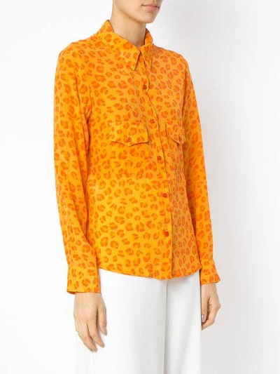 Shop Amir Slama Leopard Print Shirt In Yellow