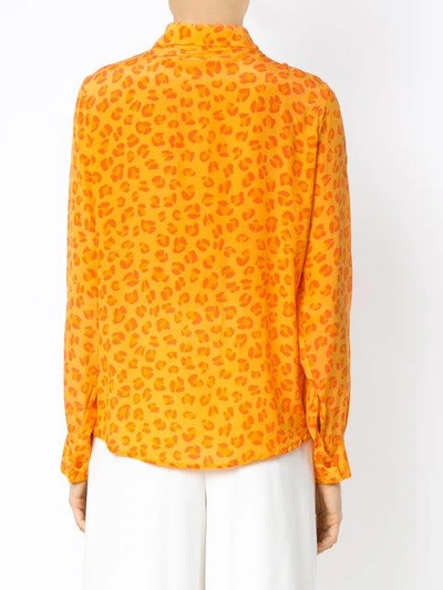 Shop Amir Slama Leopard Print Shirt In Yellow