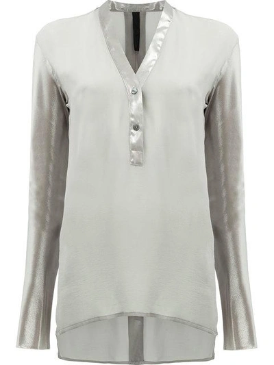 Shop Ilaria Nistri V-neck Button Blouse - Grey